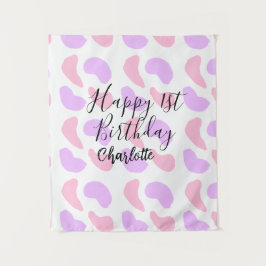 Tapiz Los abstractos púrpura rosa forman un feliz primer