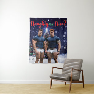 Tapiz Los árboles de Navidad brillantes de SlipperyJoe d