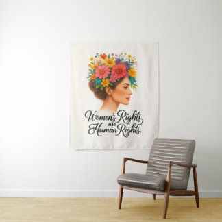 Tapiz Los derechos de la mujer son el empoderamiento flo