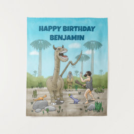 Tapiz Los dinosaurios conocen a la Edad de Piedra