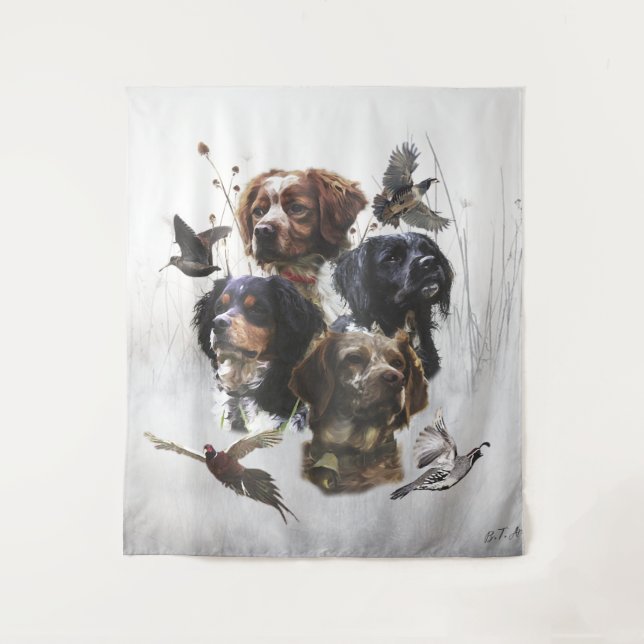 Tapiz Los españoles de Bretaña, temporada de caza de ave (Anverso)