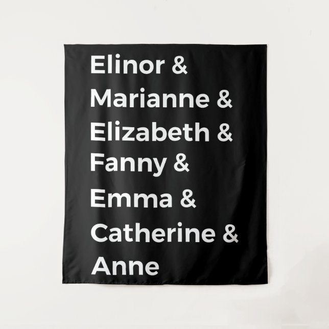 Tapiz Los héroes de Jane Austen I (Anverso)