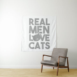 Tapiz Los hombres de verdad aman los gatos