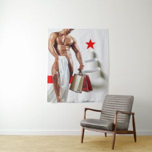 Tapiz Los Navidades de SlipperyJoe compran papel blanco 