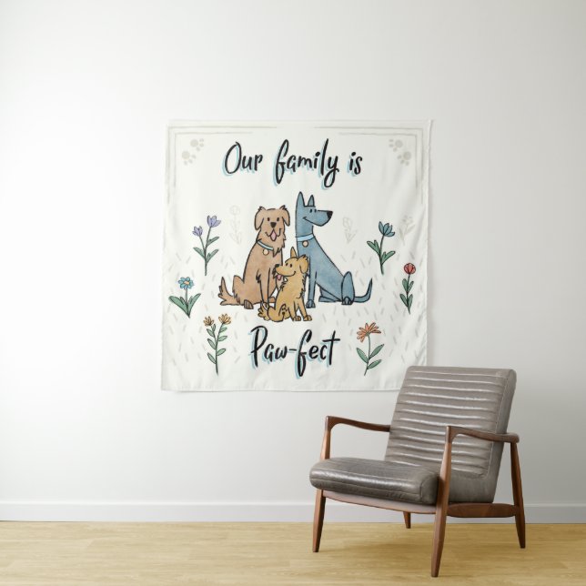 Tapiz Los perros en el jardín IV el | nuestra familia (In situ (horizontal))