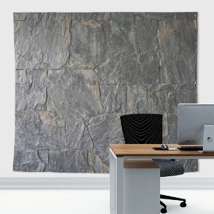 Tapiz Losa de mármol gris grandes losas de piedra pared