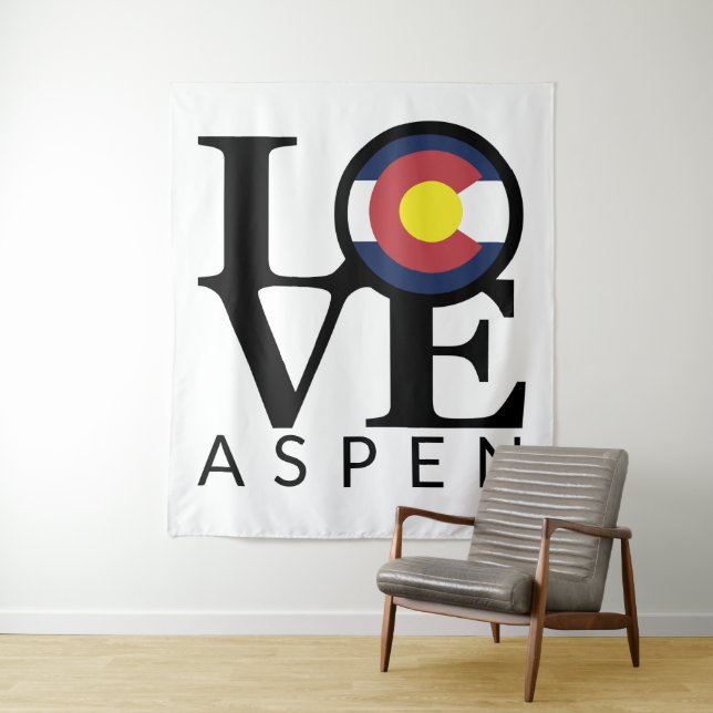 Tapiz LOVE Aspen Colorado Tapestry (In situ)