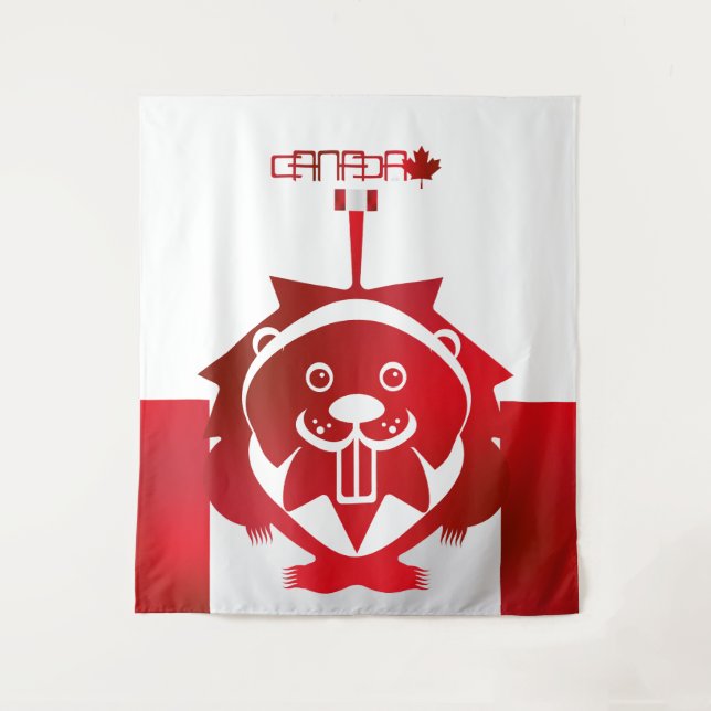 Tapiz  LOVE Castor/ Maple Bandera Canada by Masanser (Anverso)