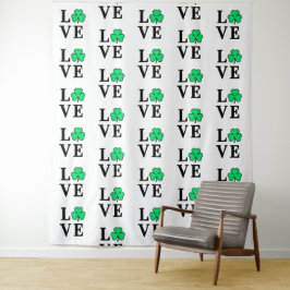 Tapiz LOVE Clover Shamrock Irlanda Elegante