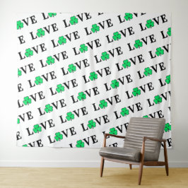Tapiz LOVE Clover Shamrock Irlanda Elegante