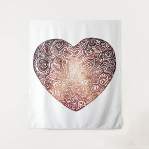Tapiz Love Doodle Heart Abstract Art