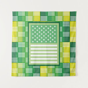 TAPIZ LOVE. EEUU / USA FLAG GREEN COLORS BY MASANSER