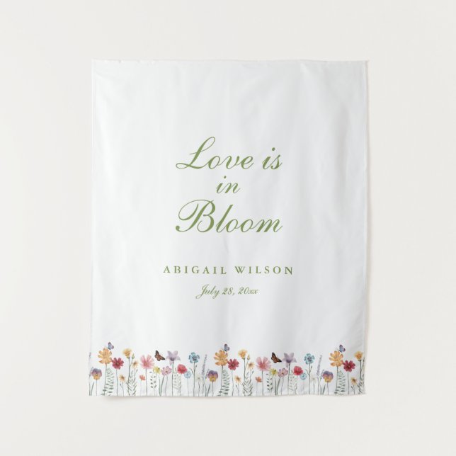 Tapiz Love Is in Bloom Wildflower Bridal Shower (Anverso)