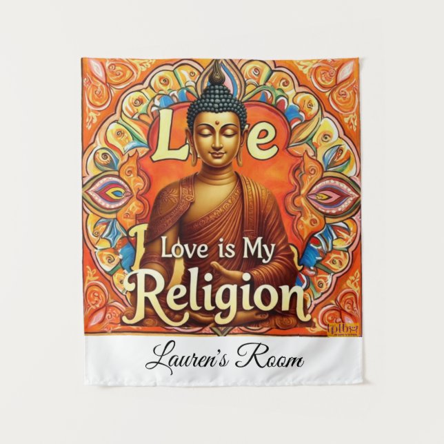 TAPIZ LOVE IS MY RELIGION WALL ART TAPESTRY (Anverso)