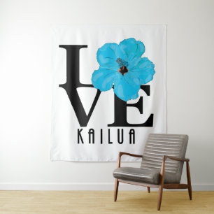 Tapiz LOVE Kailua Blue Hibiscus