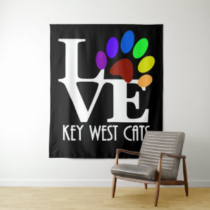 Tapiz LOVE Key West Cats (texto blanco)