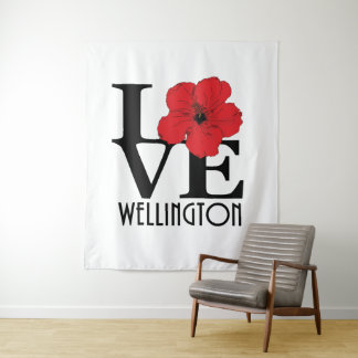 Tapiz LOVE Wellington Red Hibiscus