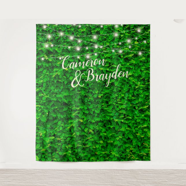 Tapiz Luces Centelleantes de la Pared Verde para Fondo d (Anverso)