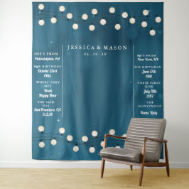 Tapiz Luces de Fondo de Boda con Guirnalda de Luces de H