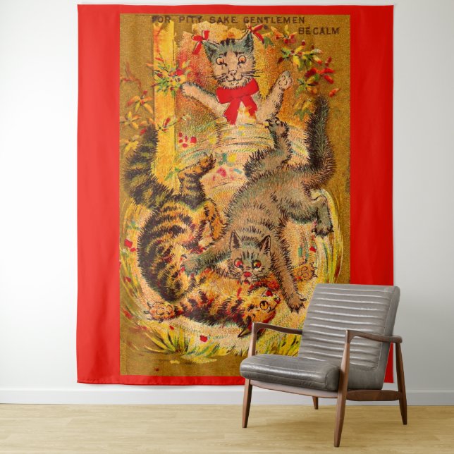 Tapiz lucha de gatos (In situ)