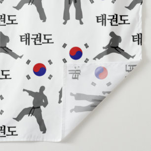 Tapiz Luchador de Taekwondo Arte Marcial 태권도 Bandera de