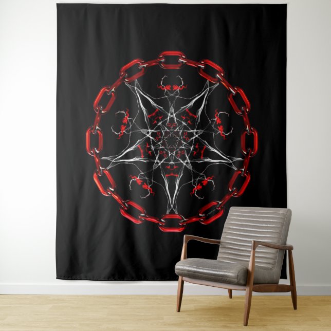 Tapiz Lucifer Star Gothic Fractal Occult Art (In situ)