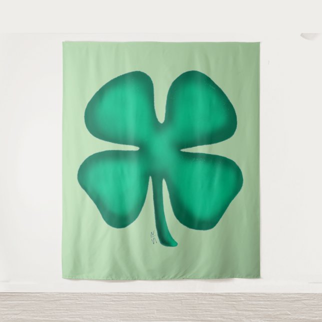 Tapiz Lucky 4 Leaf Irish Clover Green tapestry (Anverso)