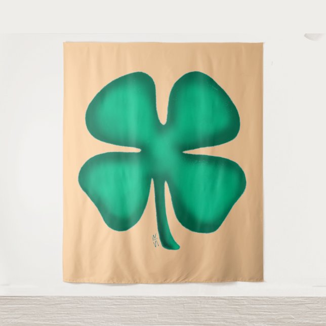 Tapiz Lucky 4 Leaf Irish Clover tan tapestry (Anverso)