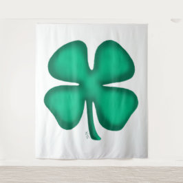 Tapiz Lucky 4 Leaf Irish Clover white tapestry