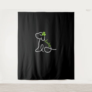 Tapiz Lucky Dog St Patricks Day Cuerdo Irlandés Puppy Sh