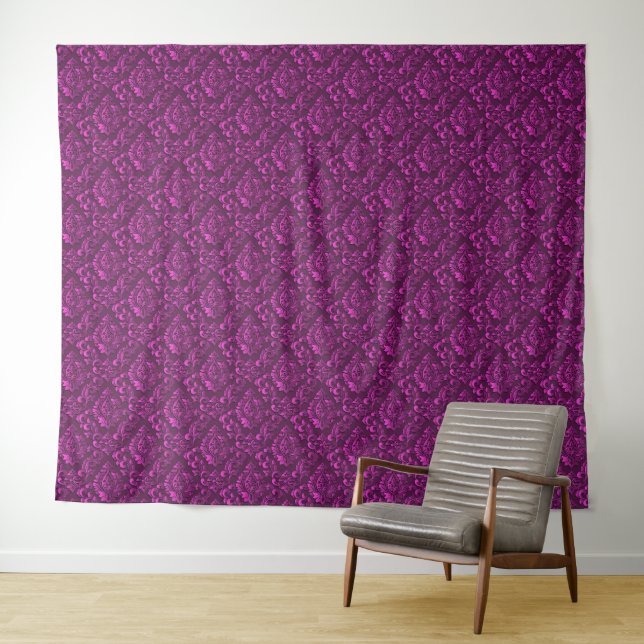 Tapiz Lujo Rosa Damask Floral (In situ (horizontal))