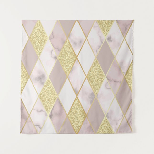 Tapiz Lujoso Marble Golden Geométrico (Anverso)