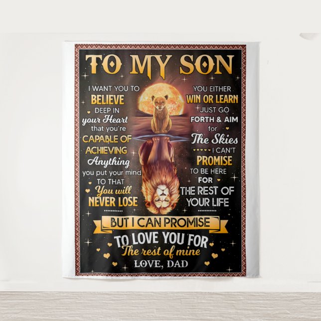 Tapiz Luna de León Que Quiero Creer - Papá Al Hijo (Anverso)