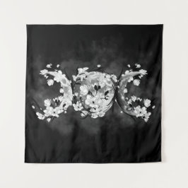 Tapiz Luna triple - Flor blanca