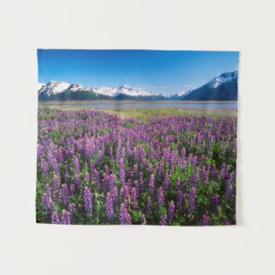 Tapiz Lupinos en flor   Montañas Kenai, Alaska