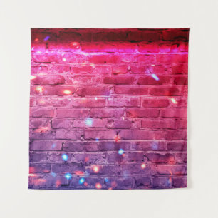 Tapiz Luz de neón: pared de ladrillo vacío.