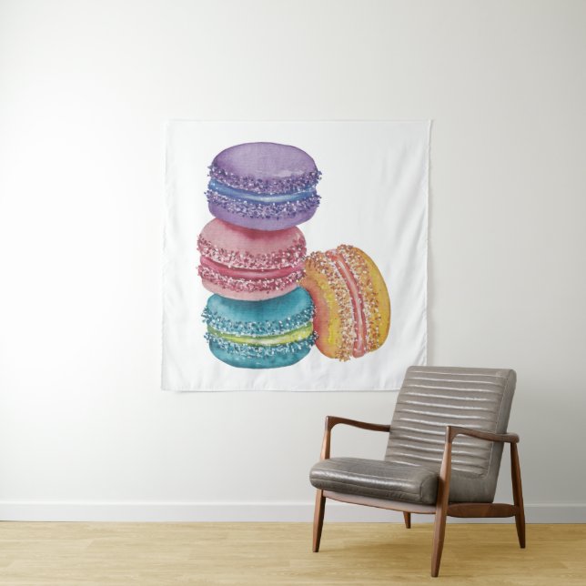 Tapiz Macarones De Arcoiris Cuidados En Acuarela (In situ)