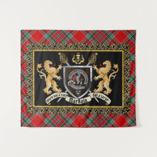 Tapiz MacBain Clan Badge & Motto con Leones