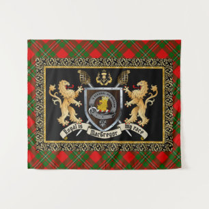 Tapiz MacGregor Clan Badge & Motto con Leones