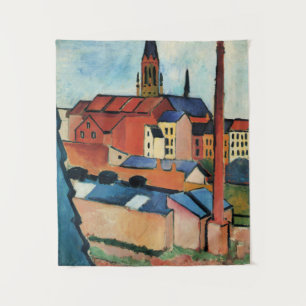 Tapiz Macke - St. Mary's con casas y chimenea (Bonn)