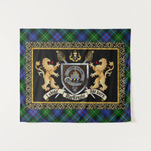Tapiz MacKenzie Clan Badge & Motto con Leones  