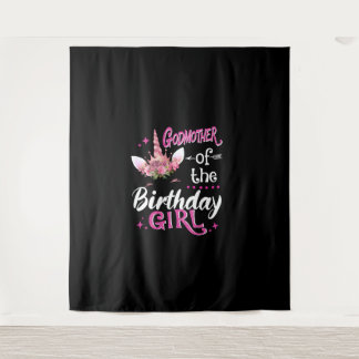 Tapiz Madrina de la niña cumpleañera Unicornio Flor Momm