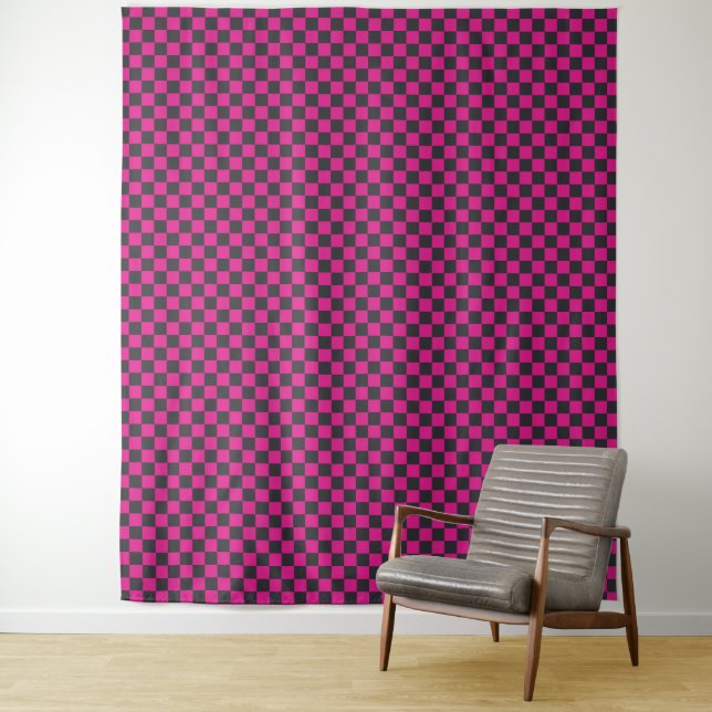 Tapiz Magenta and smoke checkerboard pattern (In situ)