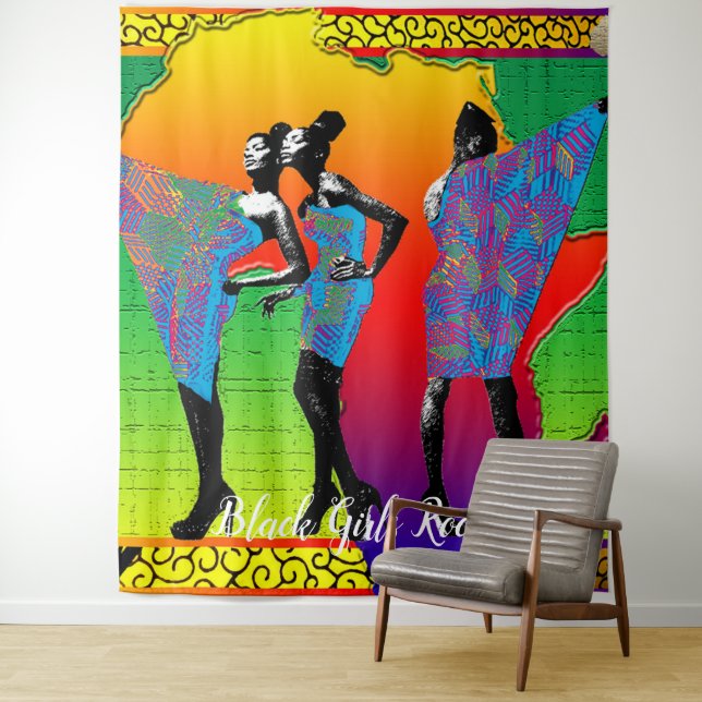 Tapiz magia del chica negro (In situ)