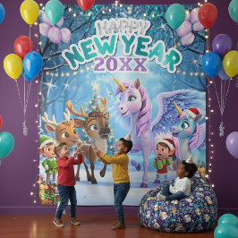 Tapiz Magical Unicorn & Reindeer Kids New Year