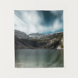 Tapiz Magnífico lago Krn con montaña Krn, Eslovenia