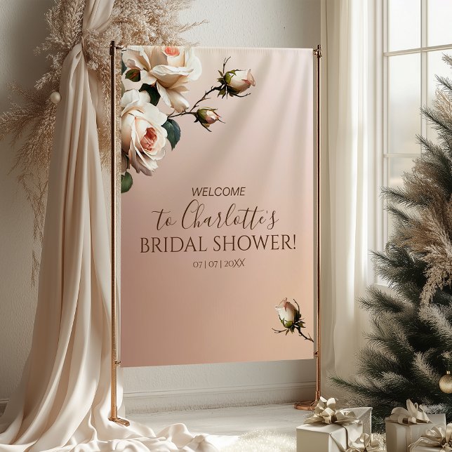 Tapiz Magnífico Rosa de aceite beige de Rubor ducha de n (Gorgeous Blush Beige Oil Rose Bridal Shower Tapestry)