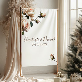 Tapiz Magnífico Rosa de aceite de Rubor Beige Boda