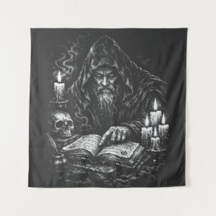 Tapiz Mago estudiando el grimorio — por BurnsInHell
