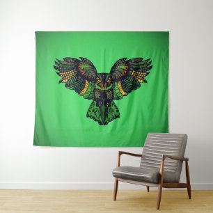 Tapiz Majestic Emerald Owl